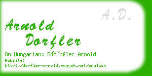 arnold dorfler business card